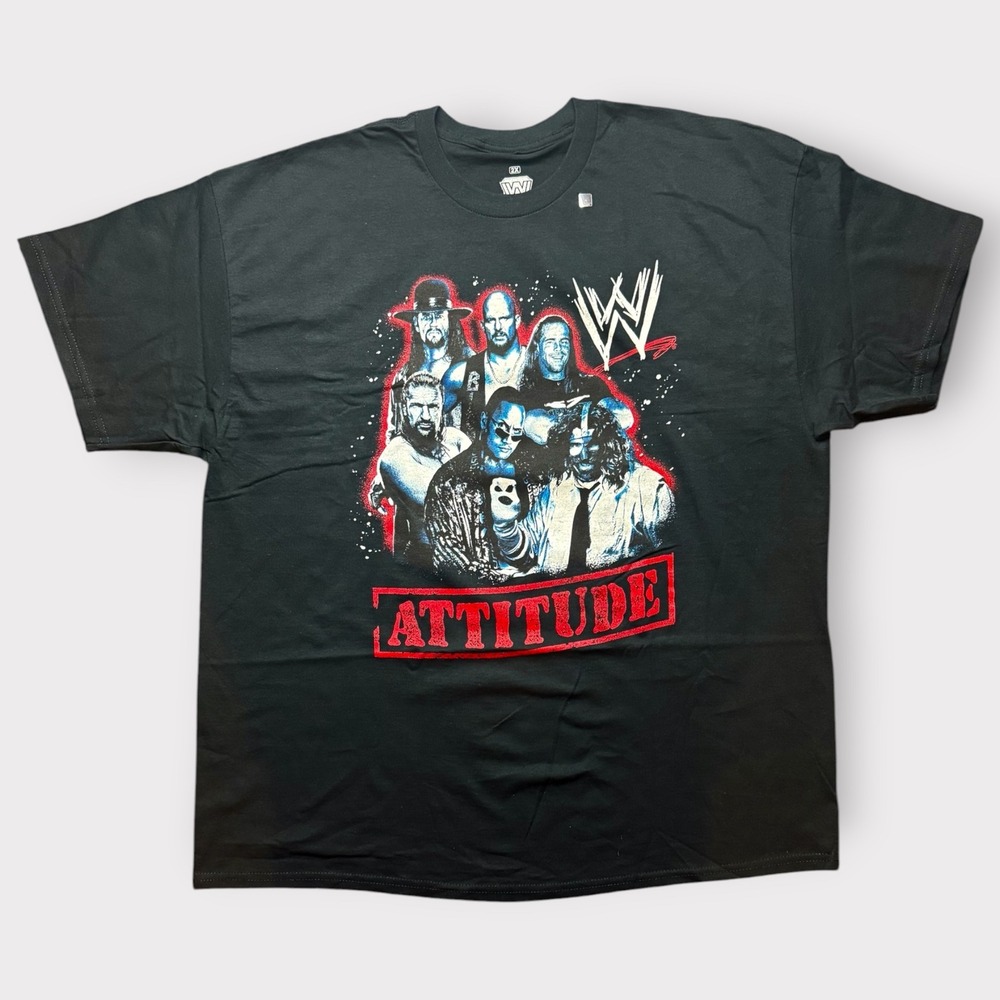 WWE Legends Attitude Era Graphic T-Shirt Black 2X The Rock Stone Cold Undertaker